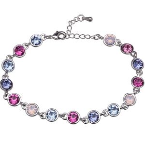 Colorful Crystal Tennis Bracelet – Made with Swarovski Crystals – Adjustable Spa